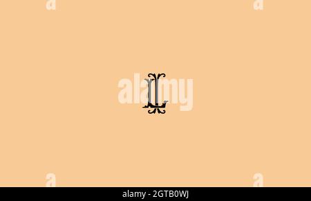 letters il logo design with negative space effect for illustration use Stock Vector
