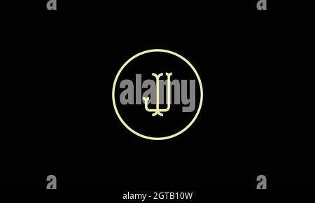 letters ij logo design with negative space effect for illustration use Stock Vector