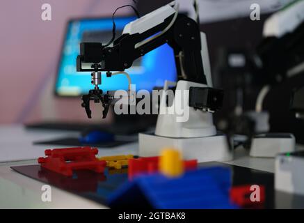 Model industrial robot arm industrial manipulator for making production Stock Photo