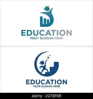 Education science graduation logo design Stock Vector
