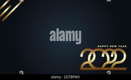 Golden Happy new year 2022 Background. 2022 text vector suitable design illustration for greetings, invitations, banner or background. Stock Vector