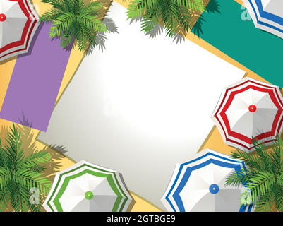 Aerial view of summer beach Stock Vector