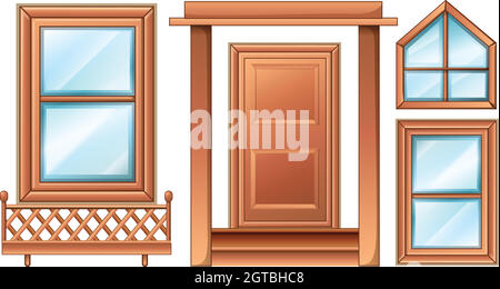 Different door designs Stock Vector