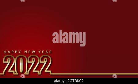 Golden Happy new year 2022 Background. 2022 text vector suitable design illustration for greetings, invitations, banner or background. Stock Vector