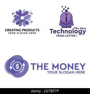 Art design branding package initial arrow dollar book modern logo Stock Vector