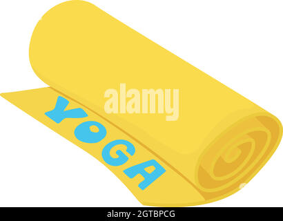 Yoga mat icon, cartoon style Stock Vector