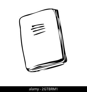 School notebook, sketch on a white isolated background. Style doodle. Vector illustration Stock Vector