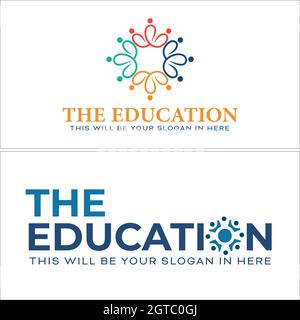 Education people community colorful logo design Stock Vector