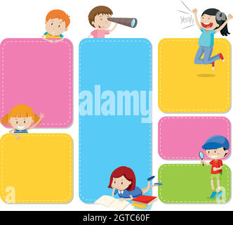 A Note Set with Children Stock Vector