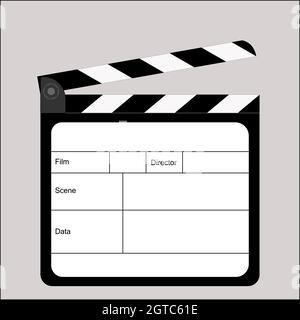 Movie flapper flat simple vector illustration on a light background Stock Vector