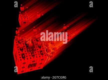 Abstract color computer aided generative art background template graphic design Stock Photo
