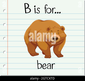 Flashcard letter B is for bear Stock Vector Image & Art - Alamy