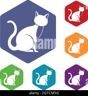 Set of black cat icon collection. Black cat poses for walk animation -  Stock Image - Everypixel