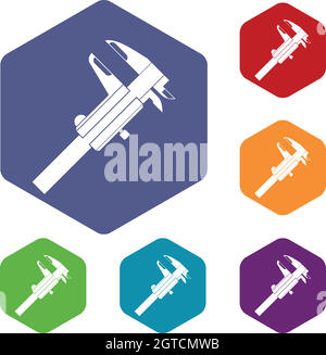 Calipers icons set Stock Vector