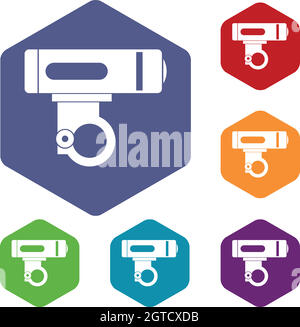 Bike light icons set Stock Vector