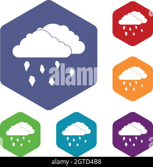 Clouds and hail icons set Stock Vector Image & Art - Alamy
