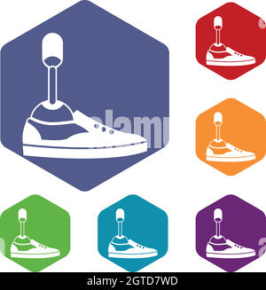 Prosthetic leg icons set Stock Vector