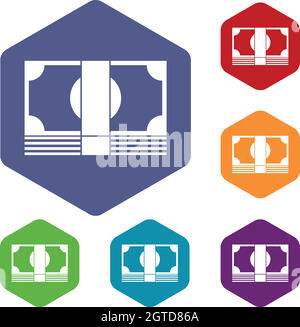 Swiss Franc banknote icons set Stock Vector