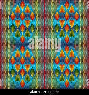 Ornament, background, pattern is made up of the main colors of autumn.   Blue sky, bright colors of autumn foliage from the green to red. Stock Vector