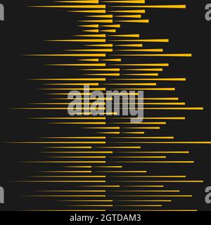 Yellow abstract horizontal speed lines in arrowhead form. Geometric art. Trendy design element for prints, web pages, template, posters, pattern Stock Vector