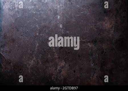 Dark grunge metallic texture background with rust for design Stock Photo