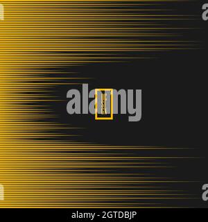Yellow random horizontal speed lines. Geometric art. Trendy design element for prints, web pages, template, posters, pattern and monochrome background Stock Vector