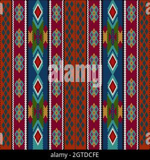 A traditional ornament of peoples and countries of Latin America in which rich colors attract attention and wealth. Women's woven carpets with ornamen Stock Vector