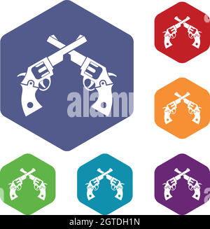 Revolvers icons set Stock Vector