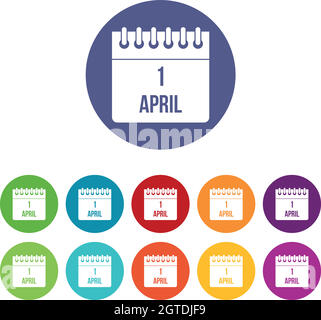Calendar April 1 icons set Stock Vector Image & Art - Alamy