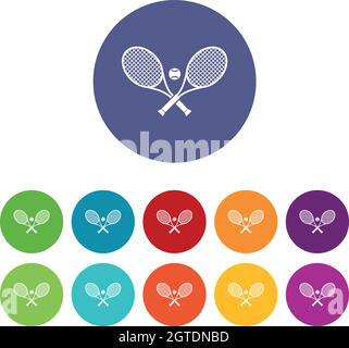 Crossed tennis rackets and ball icon digital blue Stock Vector Image ...