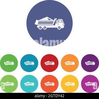 Dump track icons set Stock Vector Image & Art - Alamy