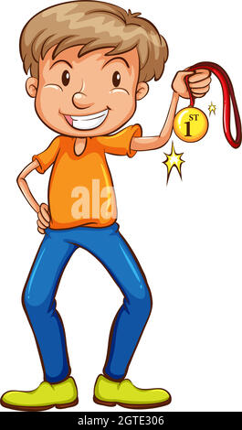 A coloured sketch of a winner with a trophy Stock Vector Image & Art ...