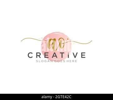 AO Feminine logo beauty monogram and elegant logo design, handwriting logo of initial signature, wedding, fashion, floral and botanical with creative Stock Vector