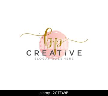 BP Feminine logo beauty monogram and elegant logo design, handwriting logo of initial signature, wedding, fashion, floral and botanical with creative Stock Vector