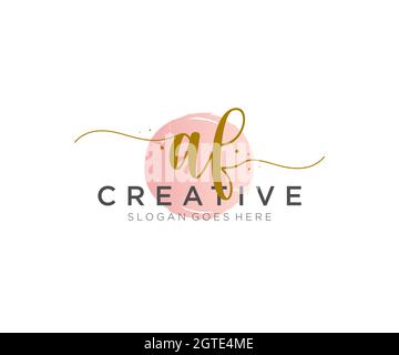 AF Feminine logo beauty monogram and elegant logo design, handwriting logo of initial signature, wedding, fashion, floral and botanical with creative Stock Vector