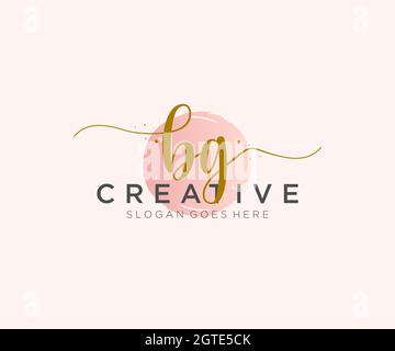 BG beauty monogram and elegant logo design handwriting logo of initial ...