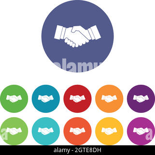 Handshake set icons Stock Vector