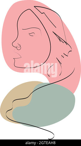 Girld artline Stock Vector