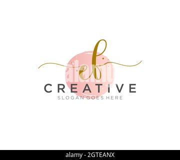 EF Feminine logo beauty monogram and elegant logo design, handwriting logo of initial signature, wedding, fashion, floral and botanical with creative Stock Vector