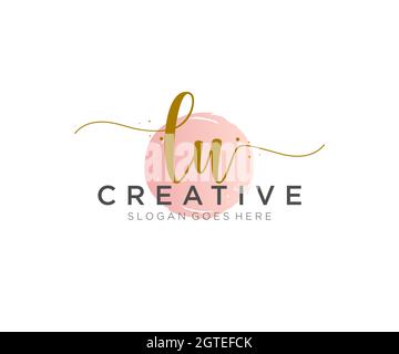 LU Feminine logo beauty monogram and elegant logo design, handwriting logo of initial signature, wedding, fashion, floral and botanical with creative Stock Vector