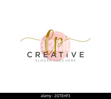 LP Feminine logo beauty monogram and elegant logo design, handwriting logo of initial signature, wedding, fashion, floral and botanical with creative Stock Vector