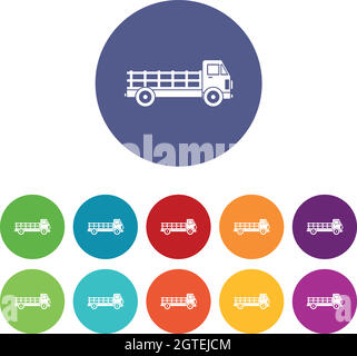 Truck set icons Stock Vector