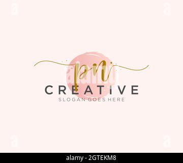 PN Feminine logo beauty monogram and elegant logo design, handwriting logo of initial signature, wedding, fashion, floral and botanical with creative Stock Vector