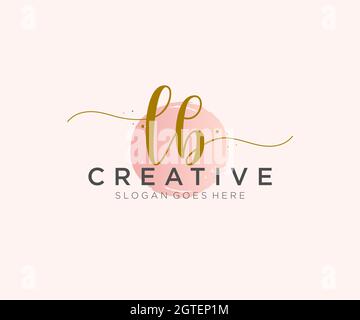 LB Feminine logo beauty monogram and elegant logo design, handwriting logo of initial signature, wedding, fashion, floral and botanical with creative Stock Vector