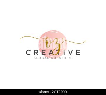 OZ Feminine logo beauty monogram and elegant logo design, handwriting logo of initial signature, wedding, fashion, floral and botanical with creative Stock Vector