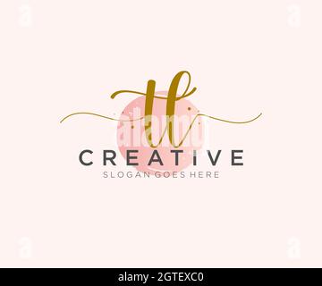 TL Feminine logo beauty monogram and elegant logo design, handwriting logo of initial signature, wedding, fashion, floral and botanical with creative Stock Vector