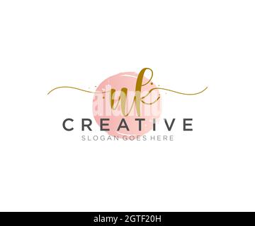 UK Feminine logo beauty monogram and elegant logo design, handwriting logo of initial signature, wedding, fashion, floral and botanical with creative Stock Vector