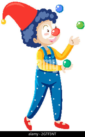 Juggling clown cartoon character isolated on white background illustration  Stock Vector Image & Art - Alamy
