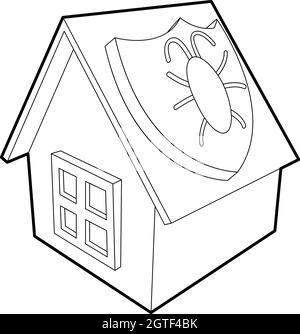 Disinfection house icon, outline style Stock Vector