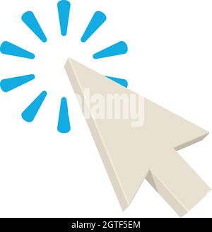 Pointing arrow icon, cartoon style Stock Vector